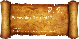 Parovsky Iringó névjegykártya